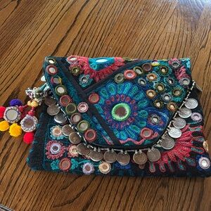 Vintage Tylie Malibu Boho Hippie Envelope Clutch Bag